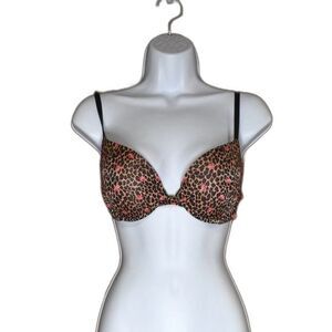 Victoria's Secret Leopard Print  Push Up Bra Size 34C